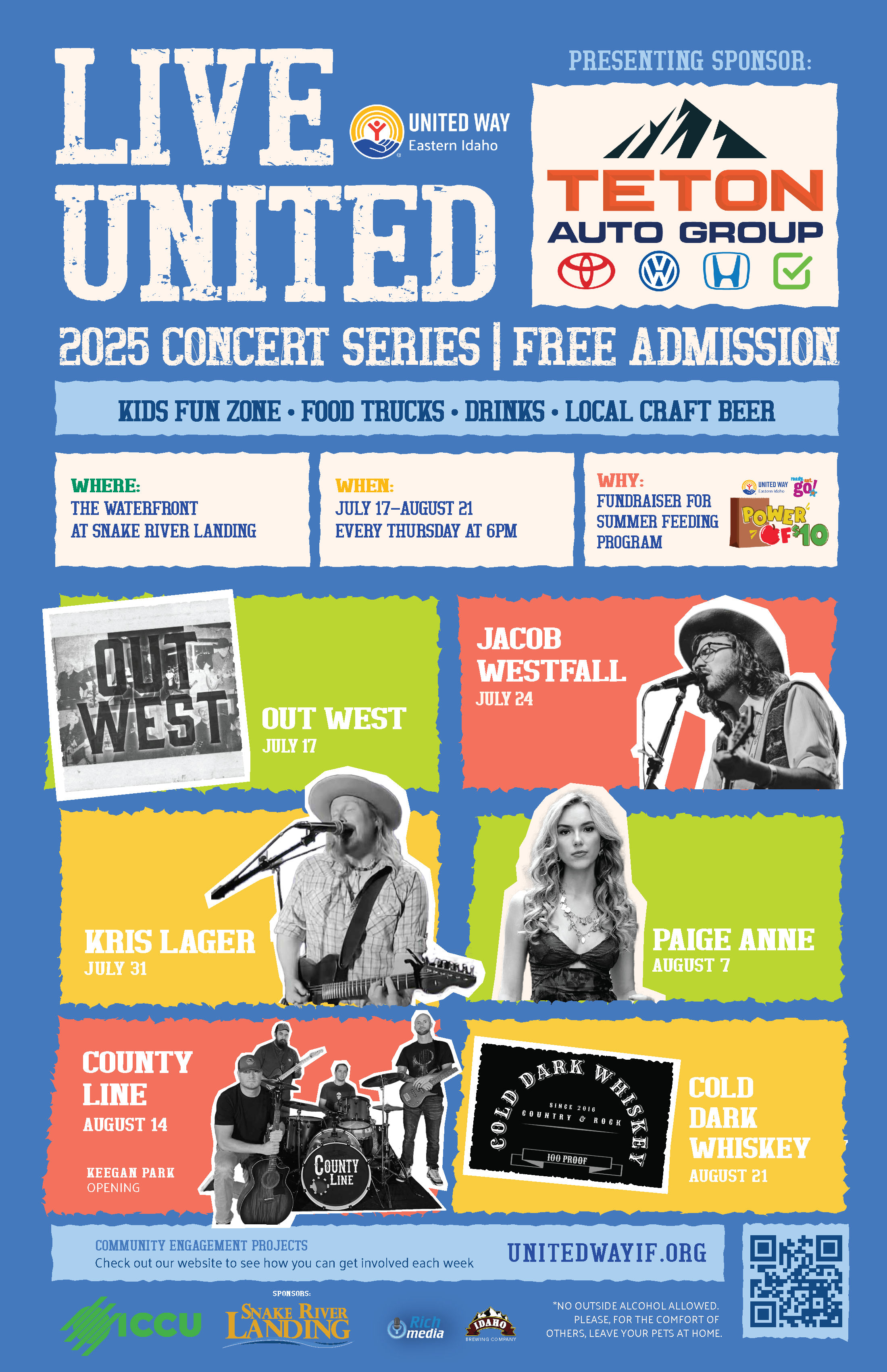 LIVE United Summer Concert Series. July 17 - August 21. Every Thursday at 6 PM.
